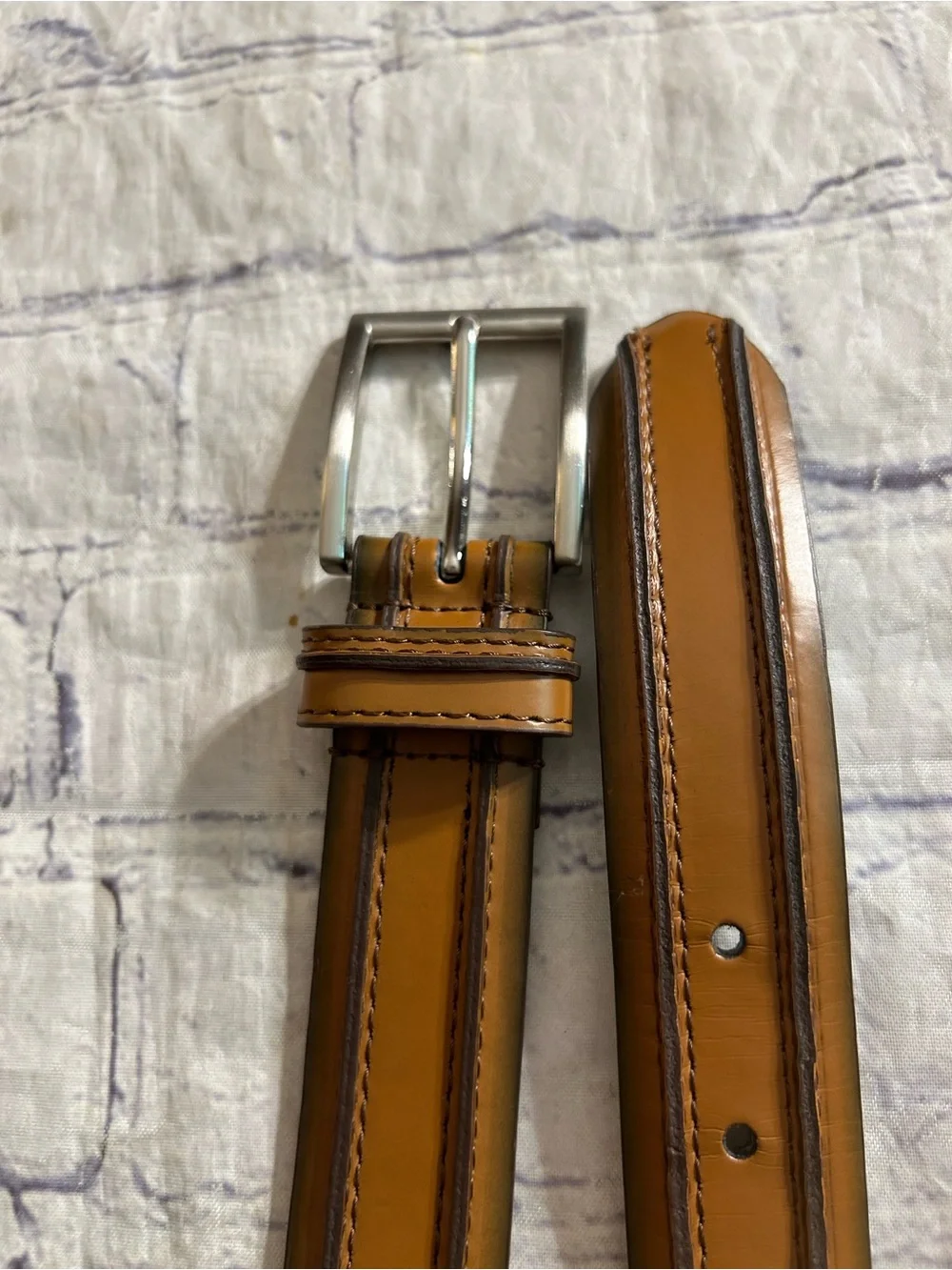 FLORSHEIM CARMEL BROWN LEATHER BELT SIZE 38 & CORDOVAN BLACK FULL GRAIN 38